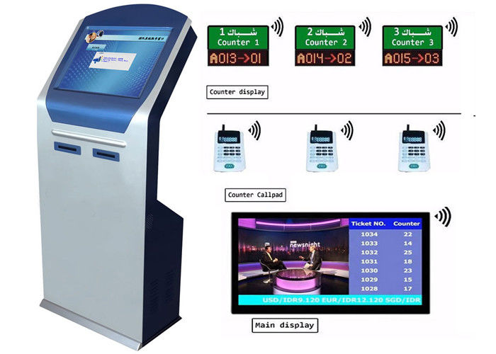 Shockproof Web Based Lcd Ticket Dispenser Electronic Queuing System