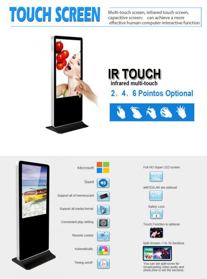 Lobby Windows Self Service Touch Screen Kiosk 43 Inch