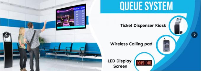 17 Inch Touch Screen Queue Ticket Dispenser System Token Number Calling ...