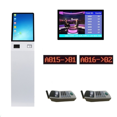 Queue Management System With 21.5 inch Queuing Ticket Dispenser Machine