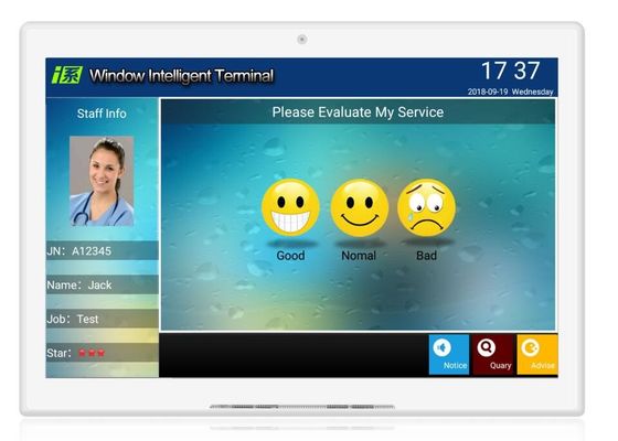 Bank Web based 10.1 inch Touch Screen Customer Evaluation Feedback Tablet