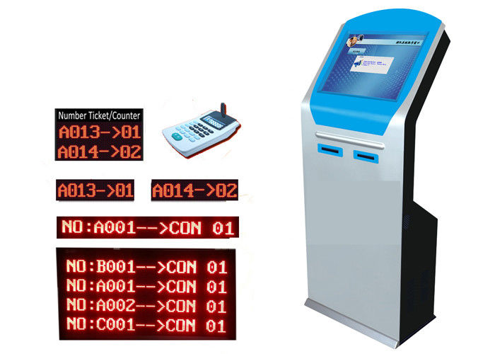 Bank Telecom Hospital Touch Screen Kiosk Queue Management System Token Number Calling Machine
