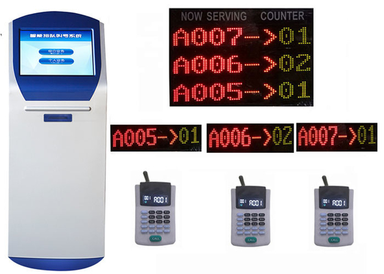 IR Touch Panel Dustproof Service Center Queue Ticketing System With Ticket Dispenser Kiosk